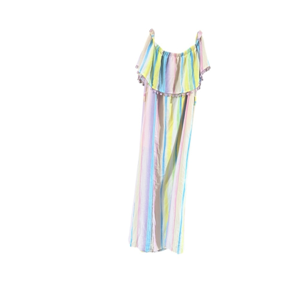 Women's Buddy Love Multicolor Striped Off-Shoulder Maxi Dress S - Picture 8 of 9